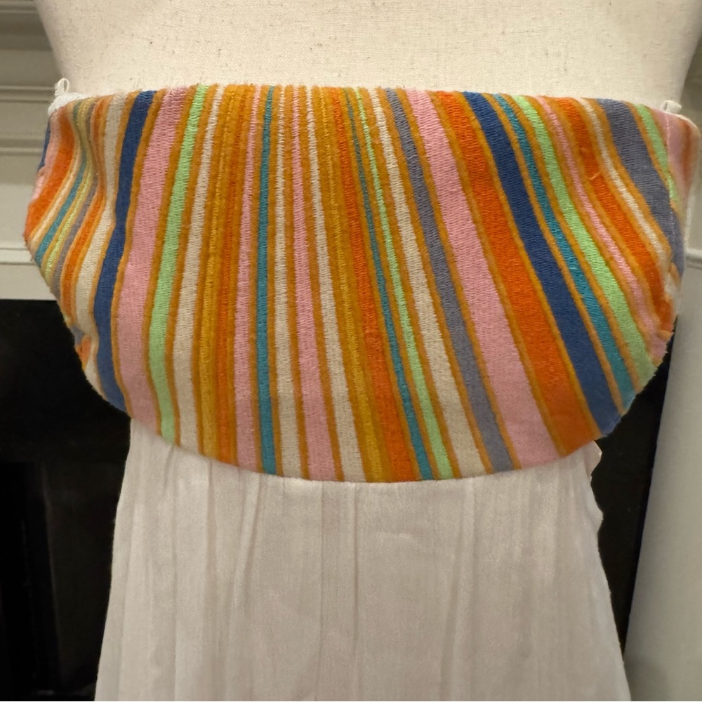 Mara Hoffman Swim Strapless Maxi Cover-Up Dress – Rainbow Stripe Bodice – Size L - Picture 5 of 13